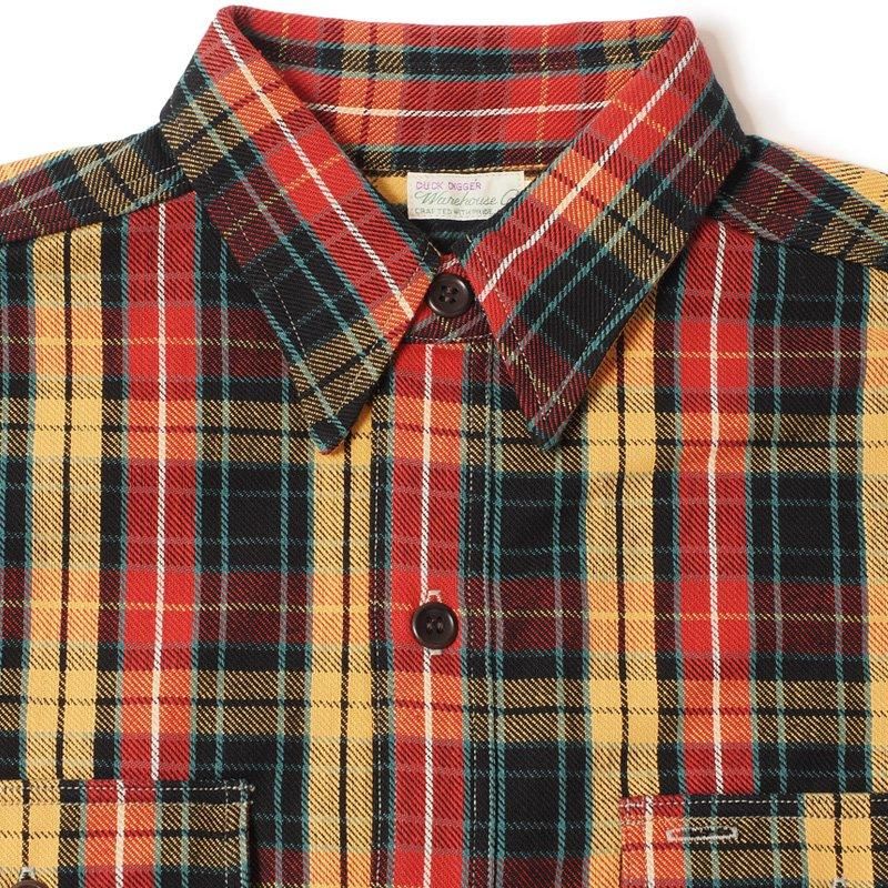 WAREHOUSE & CO. / Lot 3022 FLANNEL SHIRTS WITH CHINSTRAP F柄