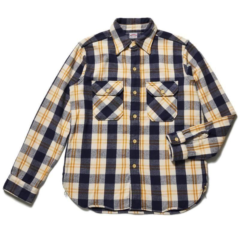 ウエアハウス ネルシャツ フランネル ワンウォッシュ - B柄 - ネイビー WAREHOUSE & CO. / Lot 3104 FLANNEL SHIRTS B柄 ONE WASH