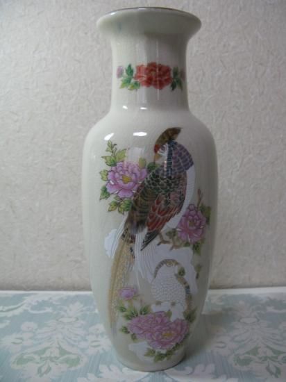 九谷焼 花瓶 (即納! 未使用 九谷焼 花瓶 壺 花器 孔雀模様 美 九谷焼 花瓶 (即納! 未使用 九谷焼 花瓶 壺 花器 孔雀模様 美