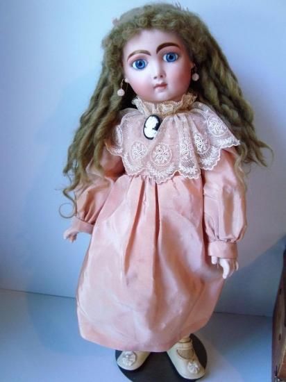 即納！ リプロ ビスクドール ロングフェイス ジュモー スタンド付 50cm