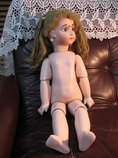 即納！ リプロ ビスクドール ロングフェイス ジュモー スタンド付 50cm