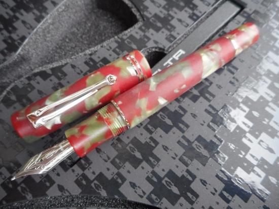 DELTA ボールペン Old Napoli レッドレジン 美品 DELTA