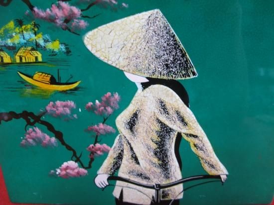 ベトナム木製 壁掛絵画 ベトナム木製 壁掛絵画