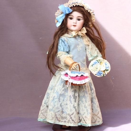 ANTIQUE JUMEAU DEP PORCELAIN BISQUE DOLL c1900 60cm TALL IN