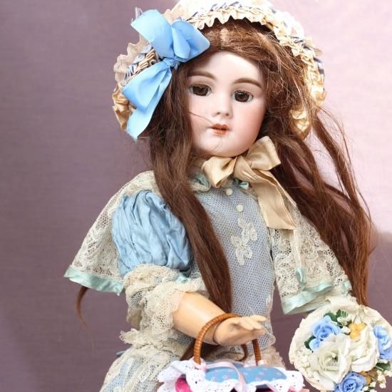 ANTIQUE JUMEAU DEP PORCELAIN BISQUE DOLL c1900 60cm TALL IN