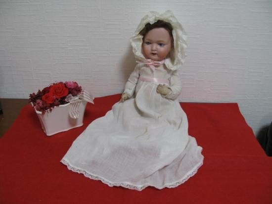 アンティークドール35cm 可愛い赤ちゃんベビー素敵なドレスと