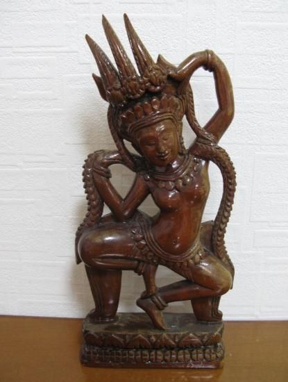 【重厚】【美品】金属製　踊る女性像　アジア　インテリア　約50cm 約3kg 重厚】【美品】金属製踊る女性像アジアインテリア約50cm 約3kg