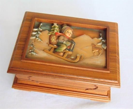 ANRI 木彫り ペアオルゴール Reuge社製ムーブメント付 イタリア製