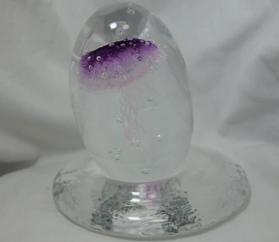 【史上最も激安】 即納！展示品 海月（くらげ）のオブジェ ワタナベカズオ 工芸ガラス