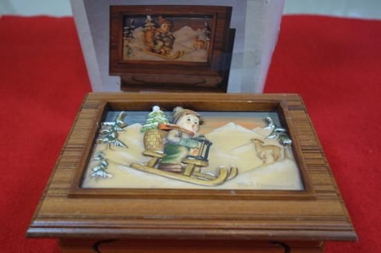 ANRI 木彫り ペアオルゴール Reuge社製ムーブメント付 イタリア製