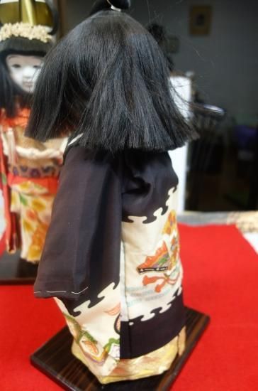即納！市松人形 2体セット 男の子と女の子 縮緬着物 前原一菊作