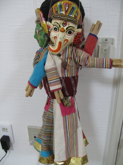 即納！ネパール 操り人形 伝統工芸 民芸品 ガネーシャ ハンドメイド 4
