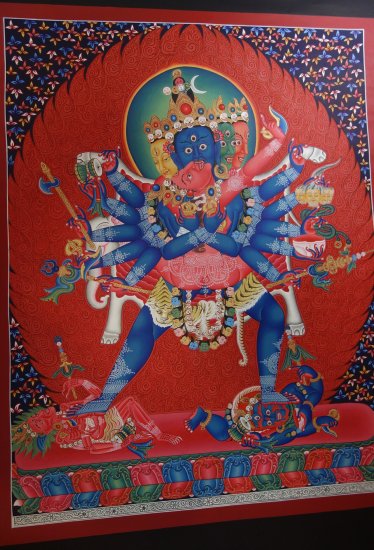 天空への祈りの道を 仏教アート ネパール製タンカ 肉筆 - 日用品