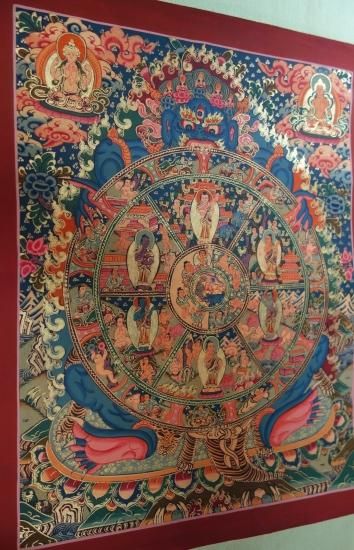 即納!新品 ネパールの仏画 タンカ The wheel of life Ⅲ 即納!新品 ネパールの仏画 タンカ The wheel of life Ⅲ