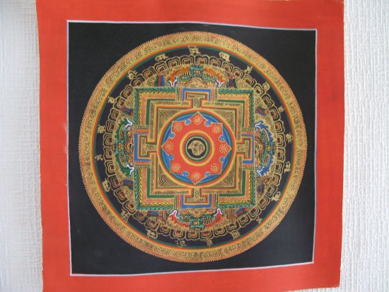 即納！【送料520円】新品 ネパールの仏画 タンカ 曼荼羅 25.5×25.5