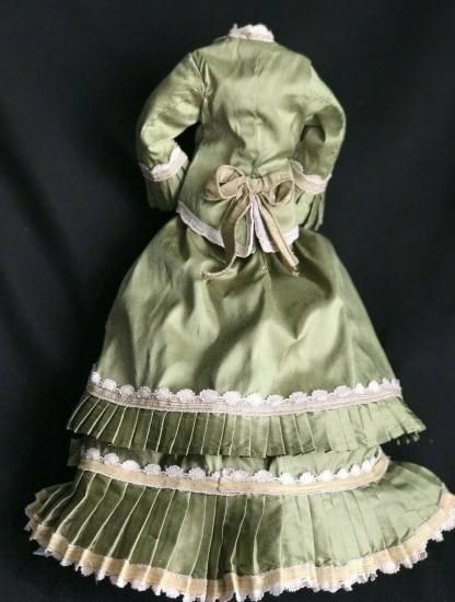 68センチアンティークドール用ドレス ドレス 帽子付き