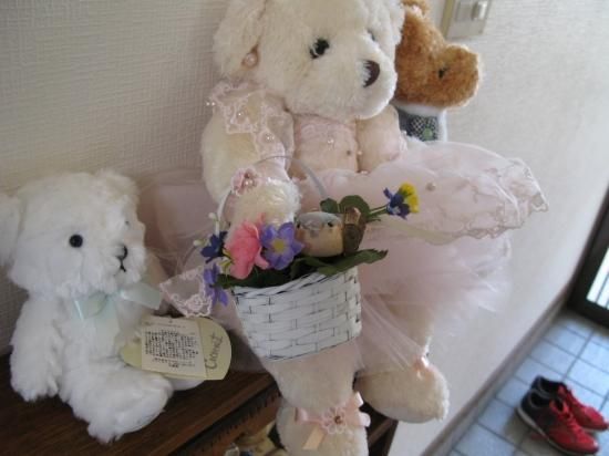 テディーベアー(熊3体＋鉢)