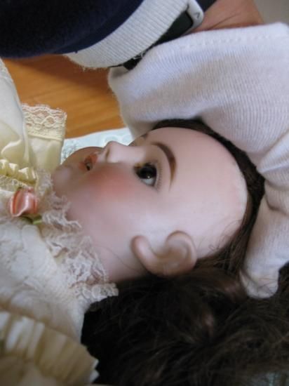 ＊お値下げしました＊Heubach　ホイバッハ　ビスクドール　約32㎝ 即納！アンティーク 初期ホイバッハ 革ボディビスクドール