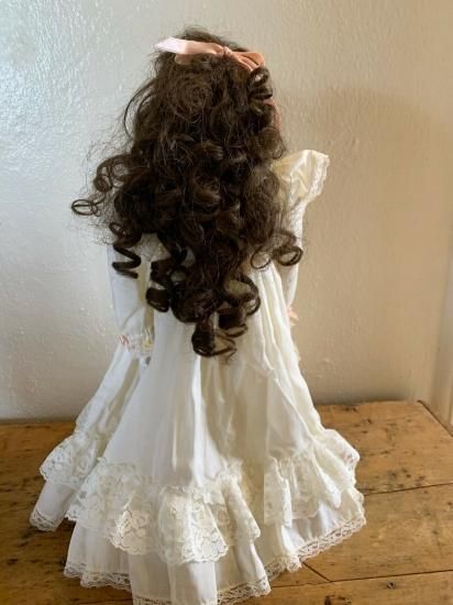 即納！アンティーク 初期ホイバッハ 革ボディビスクドール