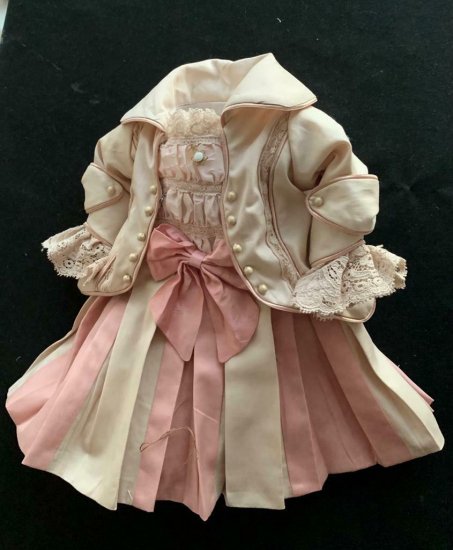ビスクドール用ドレス 50cmの人形用 ピンク/ベージュ アンティーク