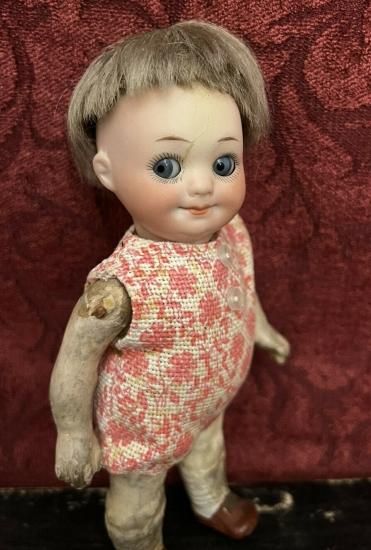 【アンティーク】ドイツ製オールビスクの女の子16cm アンティーク】ドイツ製オールビスクの女の子16cm