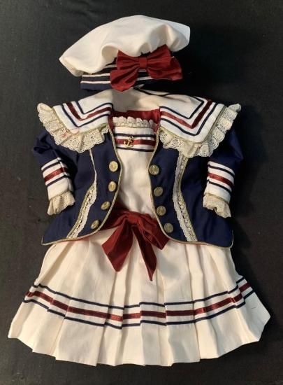 アンティークビスクドールジュモーセーラー