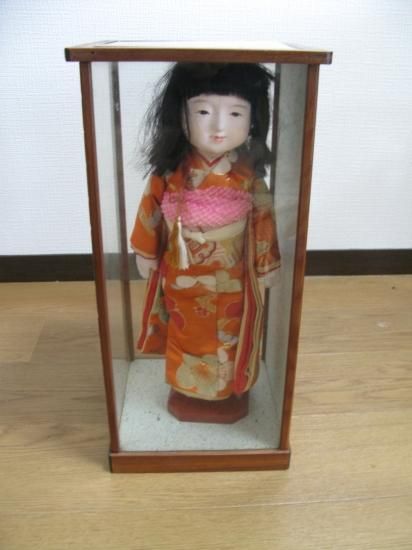 即納!市松人形/日本人形 少女/童女/おかっぱ 髪の毛本物 ケース 即納!市松人形/日本人形 少女/童女/おかっぱ 髪の毛本物 ケース