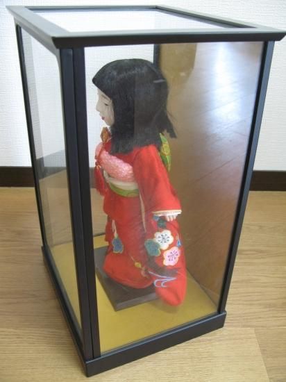 即納！市松人形/日本人形 少女/童女/おかっぱ 髪の毛本物 ケース