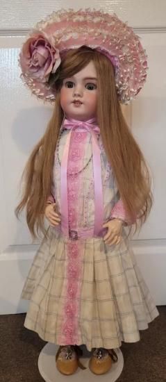 アンティーク ビスクドール ジュモー ピンク アンティーク 数字 スタンプ