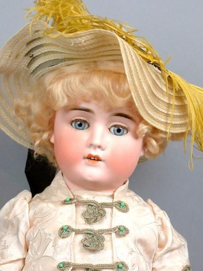 ヴィンテージドール美しいお顔の人形ボンネットガールスリープアイ