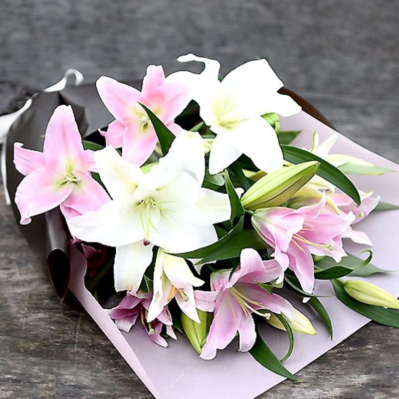 RYO様　カサブランカ　シラハの絆3枚　ブラキオ龍樹　2枚 Casablanca and Pink Lily Bouquet｜mermaid＋Flowers