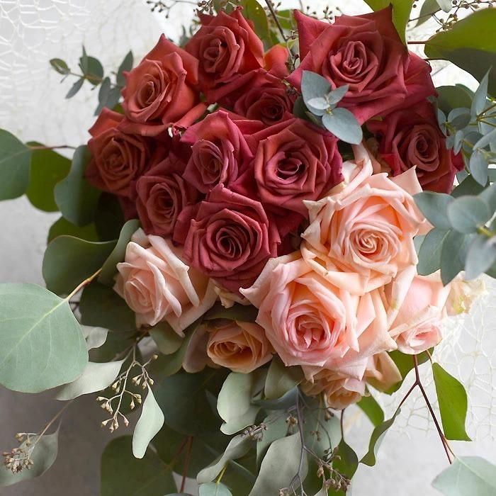 アースカラー ニュアンスカラー 花束 ブーケ バラ ローズ