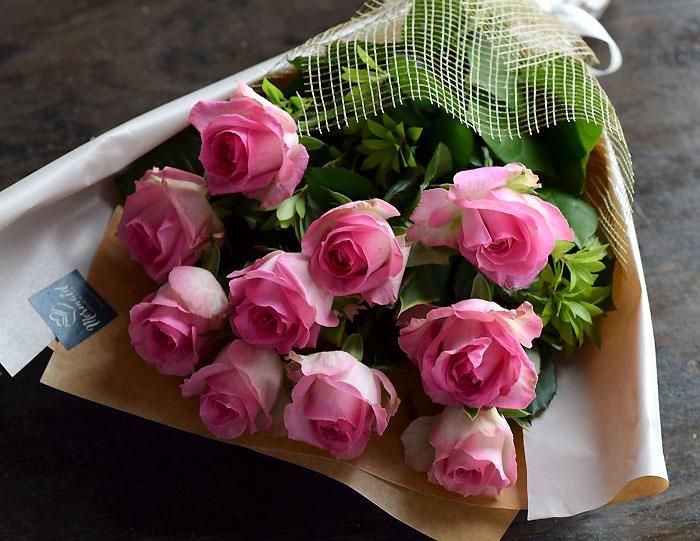 Bouquet Of 10 Pink Roses Mermaid Flowers