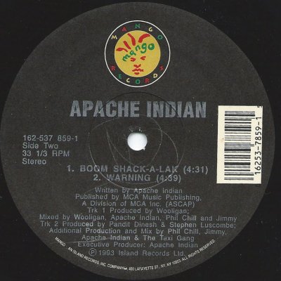 A-1: Boom Shack-A-Lak / Apache Indian - レゲエレコードストア 