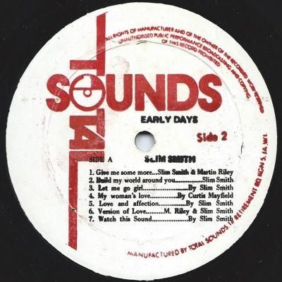ロックステディ12インチアルバム　Slim Smith “Early Days Slim Smith – Early Days – Vinyl (red, LP, Compilation