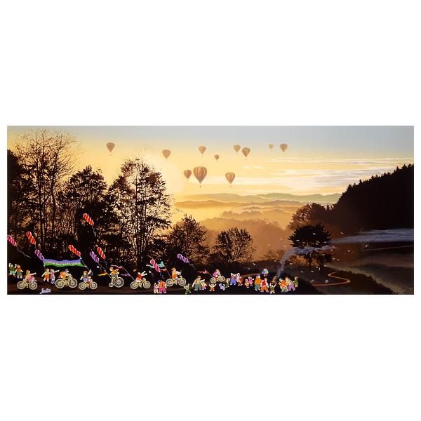 ヒロヤマガタ　シルクスクリーン《パリスバイスクル》 シルクスクリーンの版画でヒロ・ヤマガタが制作した絵「パリス