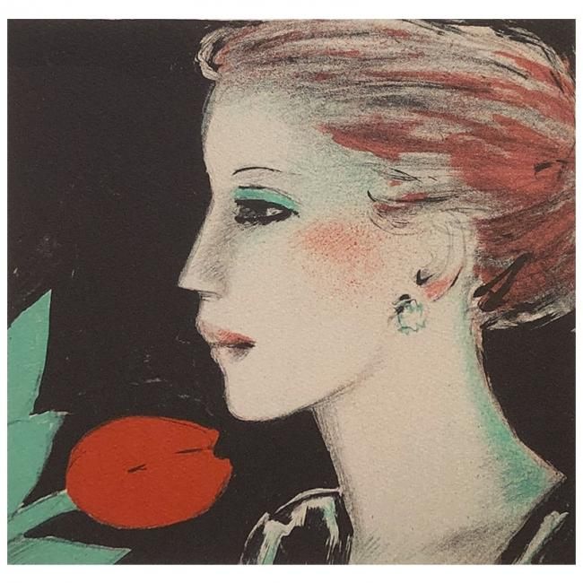 アンティーク カシニョール 絵画 赤いベンチ 額装品 1900年 ガラス 額 アンティーク カシニョール 絵画 赤いベンチ 額装品 1900年