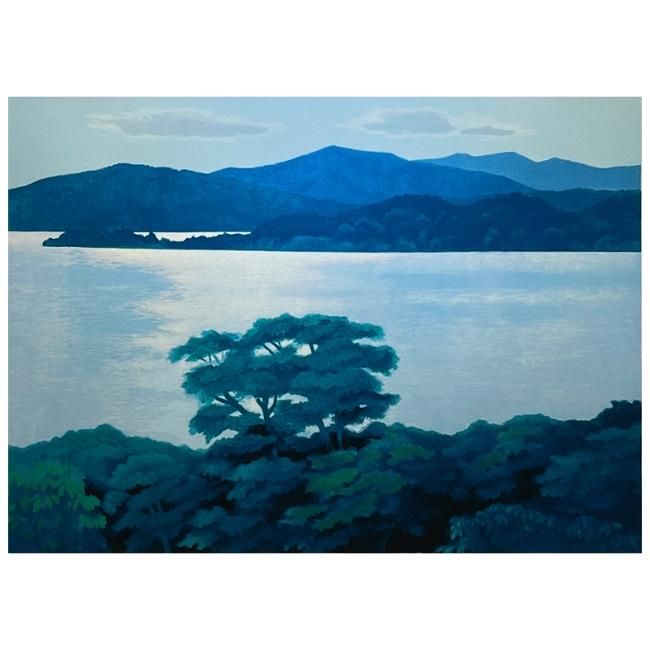東山魁夷、廣原、額装画版集画、版上サイン、限定、希少画集画