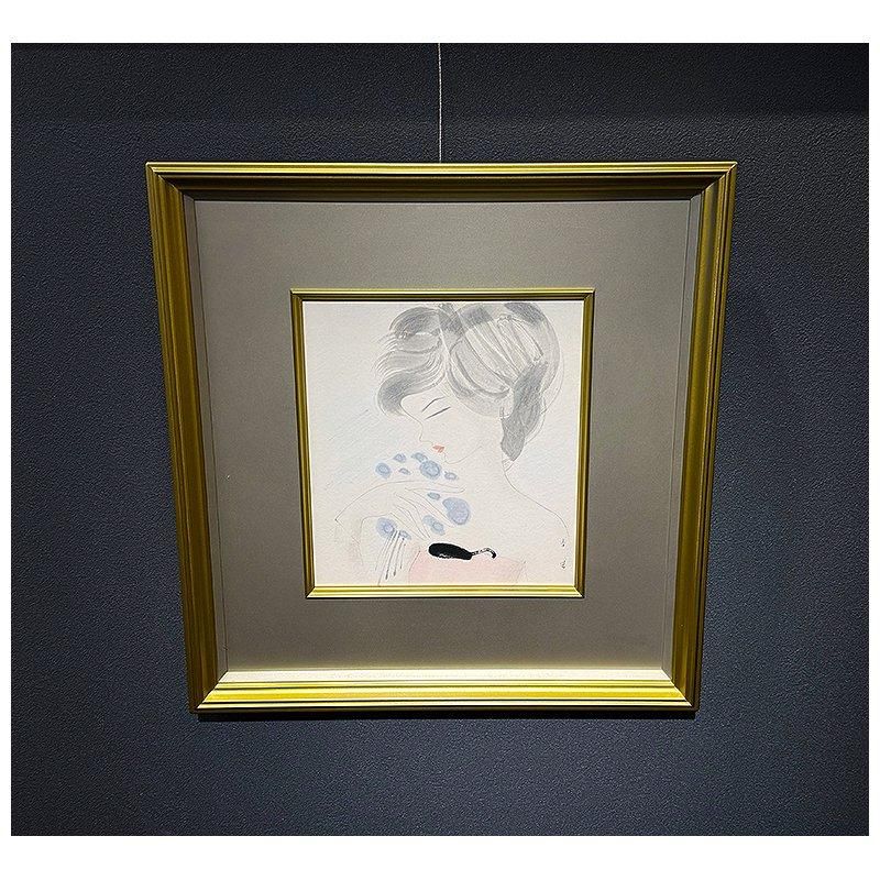 松井豊、憩一女、希少な画集より、新品高級額・額装付、状態良好 松井豊、憩一女、希少な画集より、新品高級額・額装付、状態良好