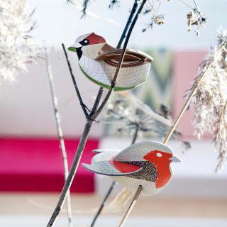 KIDSONROOF - Birds pop out card/Sparrow<em>キッズオンルーフ スズメ【組立パズル・インテリア】</em>