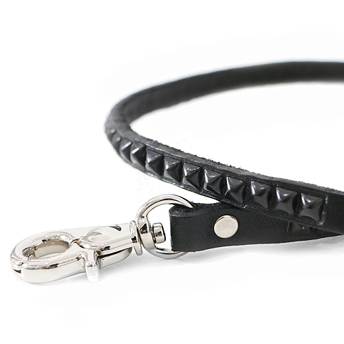HTCレザー ウォレットチェーン ブラック　ピラミッド シルバー HTC PYRAMID STUDS LEATHER BIKER'S WALLET CHAIN ピラミッド