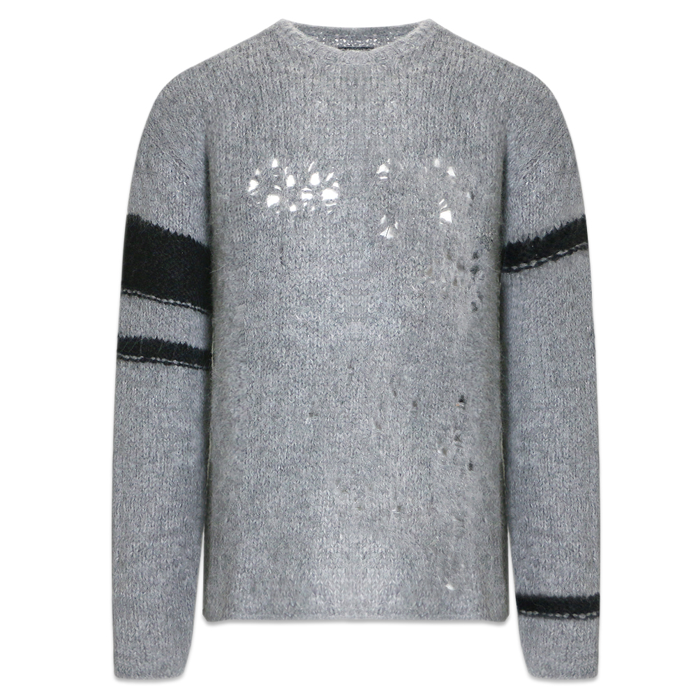 THOM/KROM(トムクロム)商品ページ - Distressed Alpaca Knit Sweater - Grey -  VENTURER(ベンチュラー)