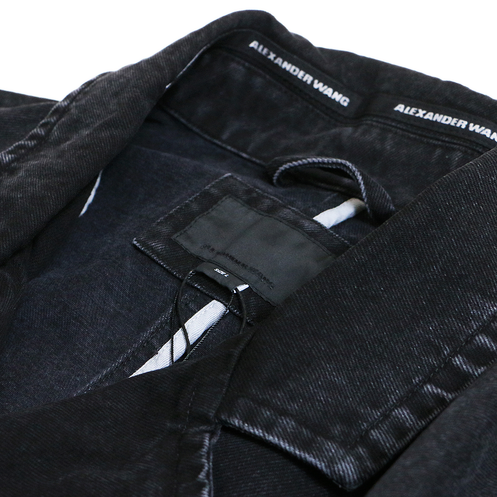 サイズ豊富【Alexander Wang】クリスタル ロゴ ヘム デニム 黒 ALEXANDER WANG (アレキサンダー ワン)商品ページ - Logotape