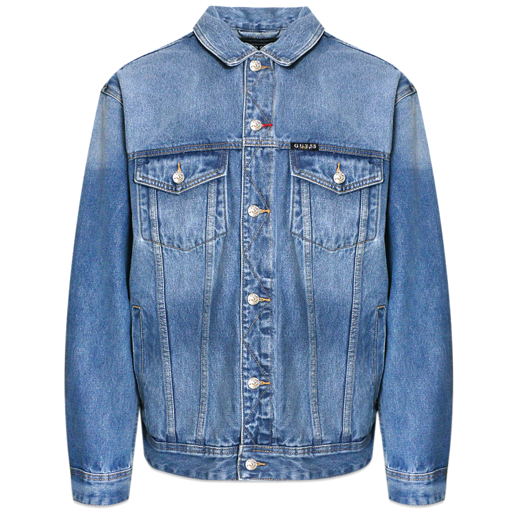 GUESS x J.BALVIN(ゲス×J.バルヴィン)商品ページ - Vibras Oversized Denim Jacket -  Washed-Blue - VENTURER(ベンチュラー)