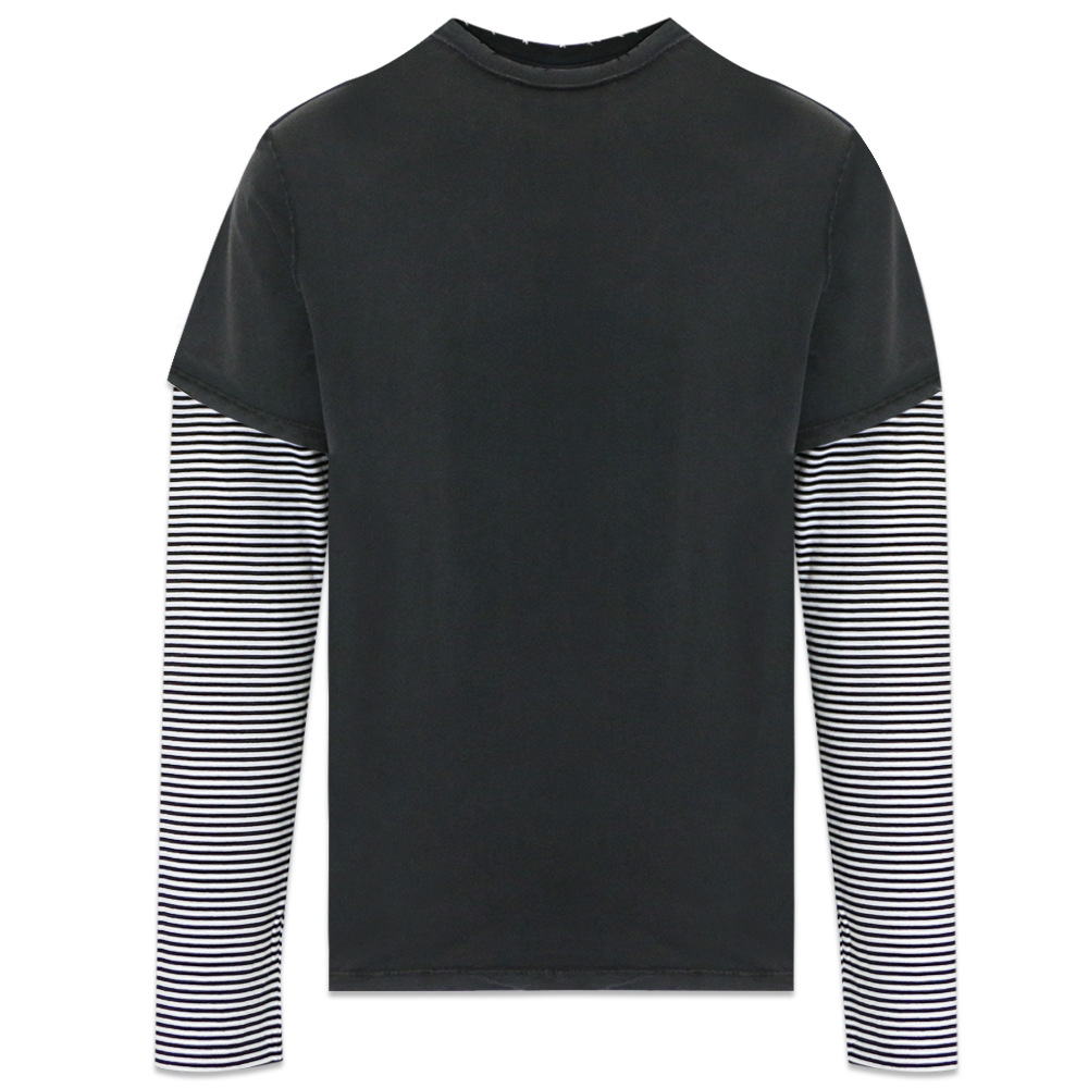 ASK YOURSELF ロングスリーブTシャツ アスクユアセルフ　黒　コットン ASK YOURSELF ロングスリーブTシャツ アスクユアセルフ 黒 コットン