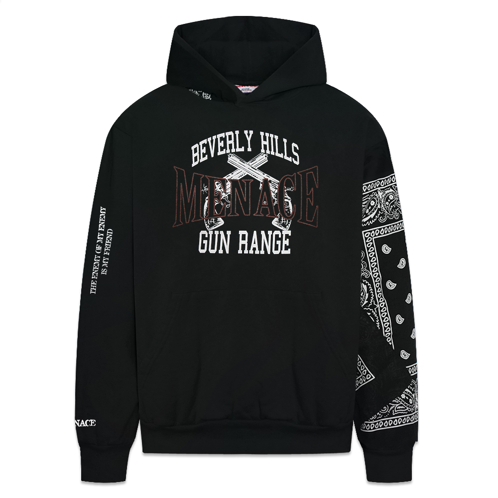 MENACE(メナス)商品ページ - Beverly Hills Gun Range Hoodie - Black 