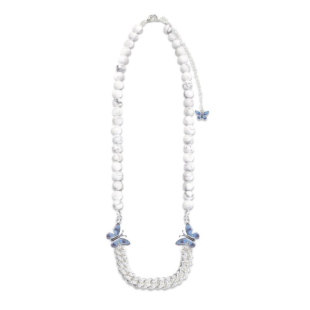 STUGAZI(スガジ)商品ページ - White Turquoise Butterfly Necklace - Silver -  VENTURER(ベンチュラー)