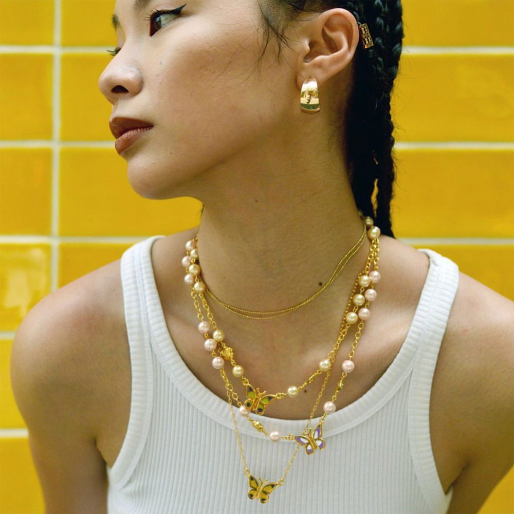 STUGAZI(スガジ)商品ページ - Rose Angel Necklace - Pink-Gold STUGAZI(スガジ)商品ページ - Rose Angel Necklace - Pink-Gold
