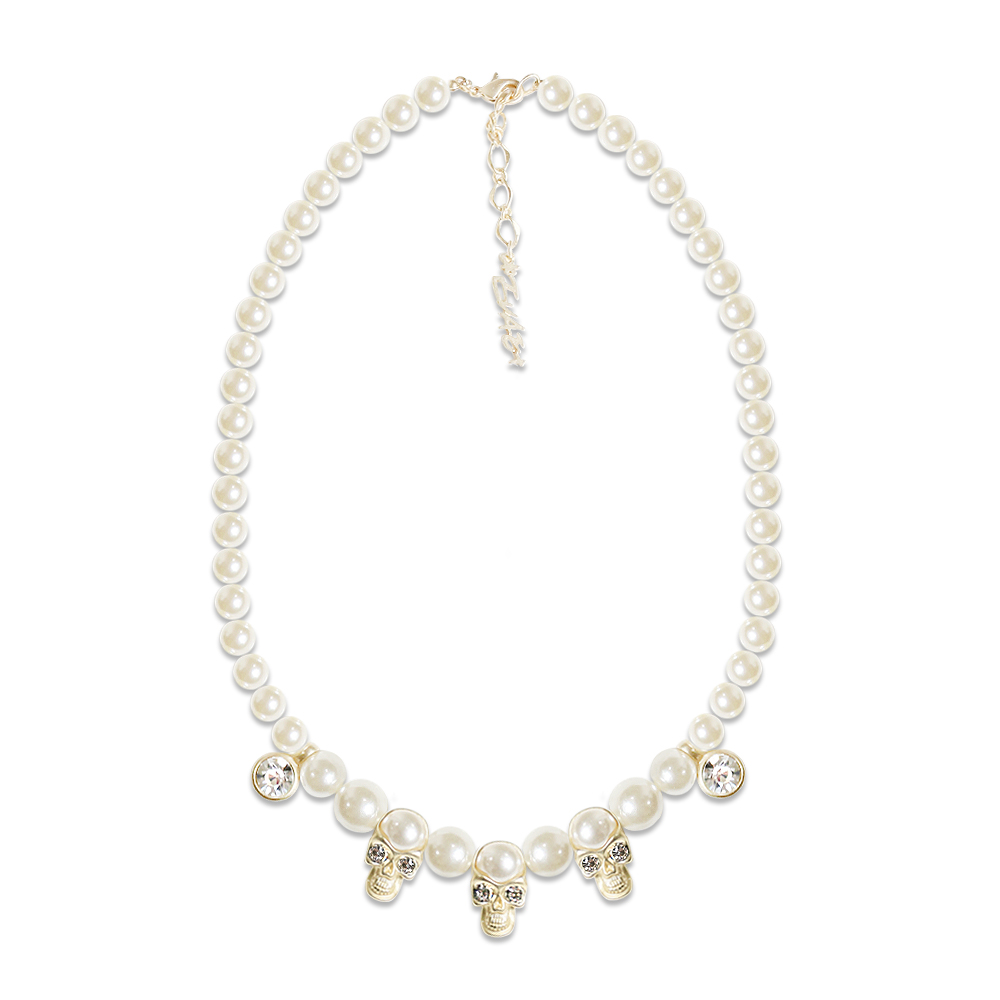 EVAE+MOB(エバーモブ)商品ページ - EVAE Skull Pearl Necklace - Gold ...