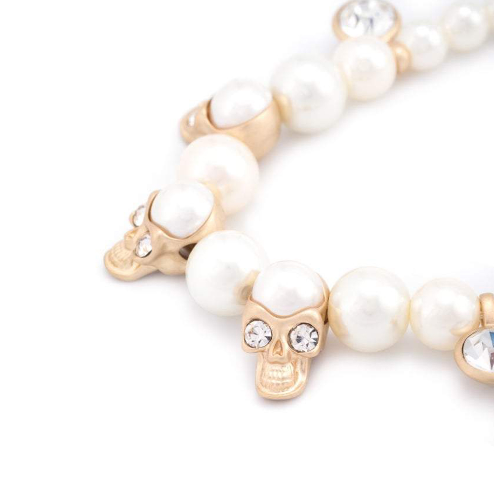 *EVAE+MOB(エバーモブ)商品ページ - EVAE Skull Pearl Necklace - Gold - VENTURER(ベンチュラー)
